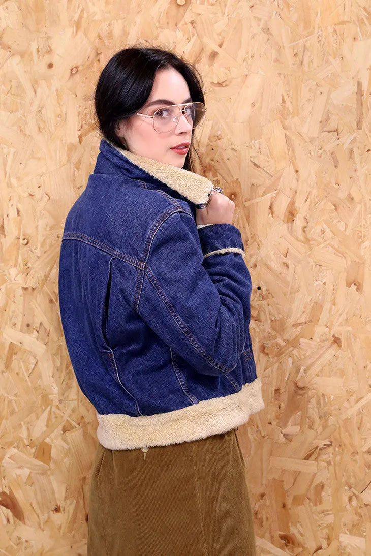 Levi's Cropped Denim Sherpa Jacket