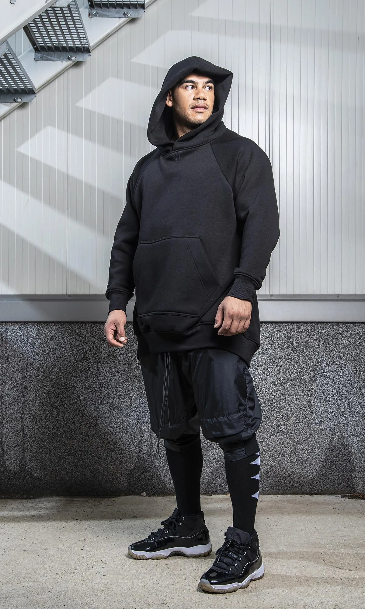 Long Hoodie with Raglan Shoulders