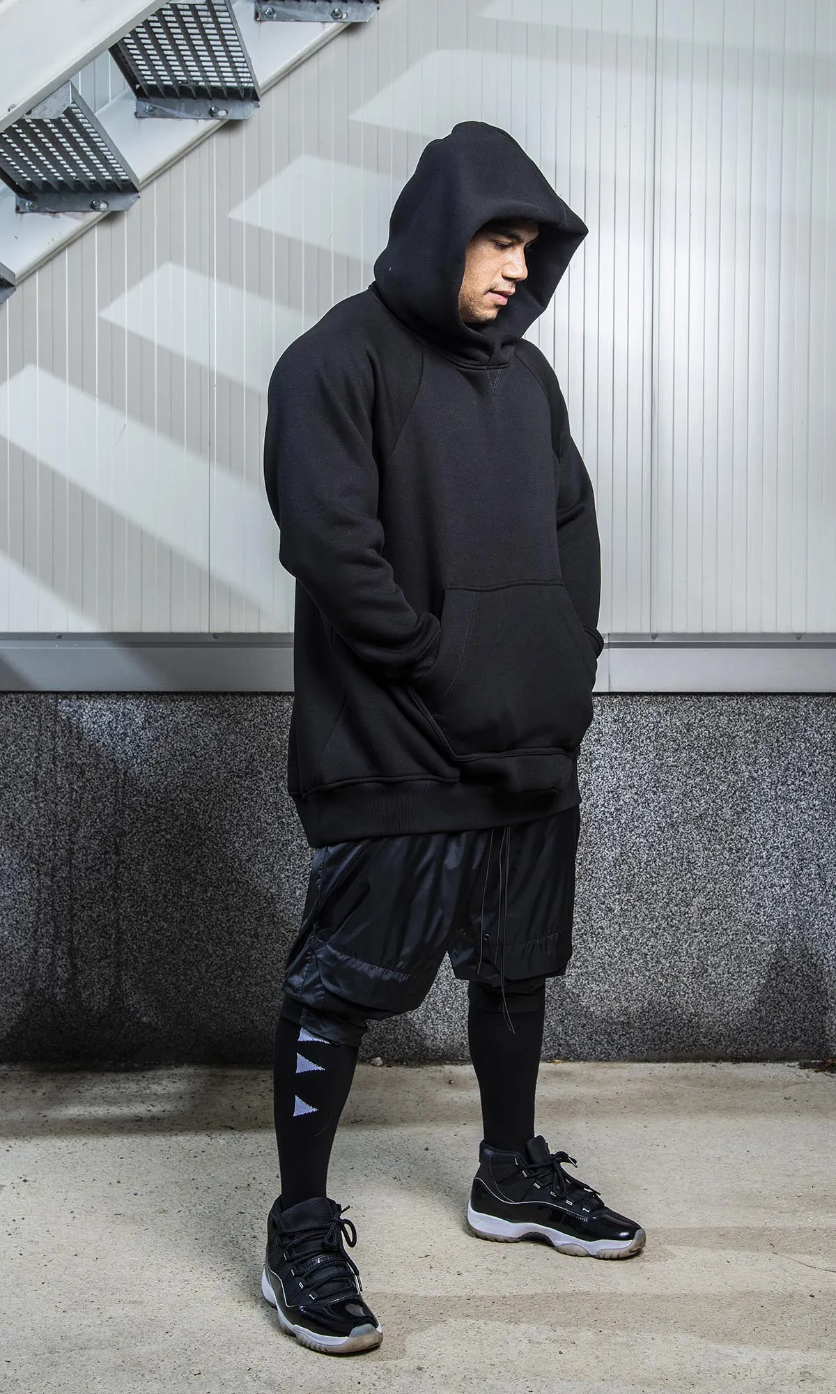 Long Hoodie with Raglan Shoulders
