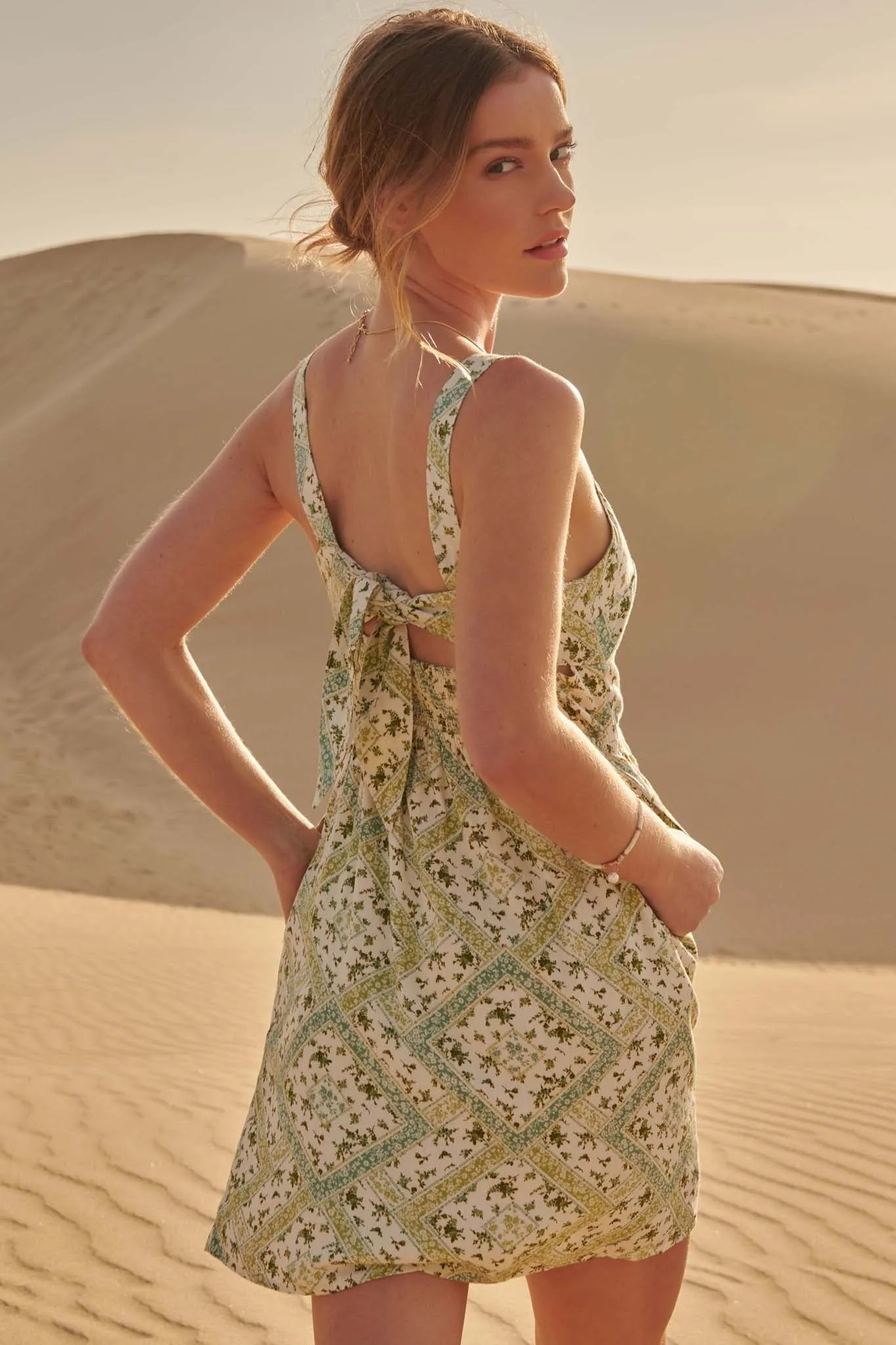 Lovely Things Floral Patchwork-Print Mini Dress