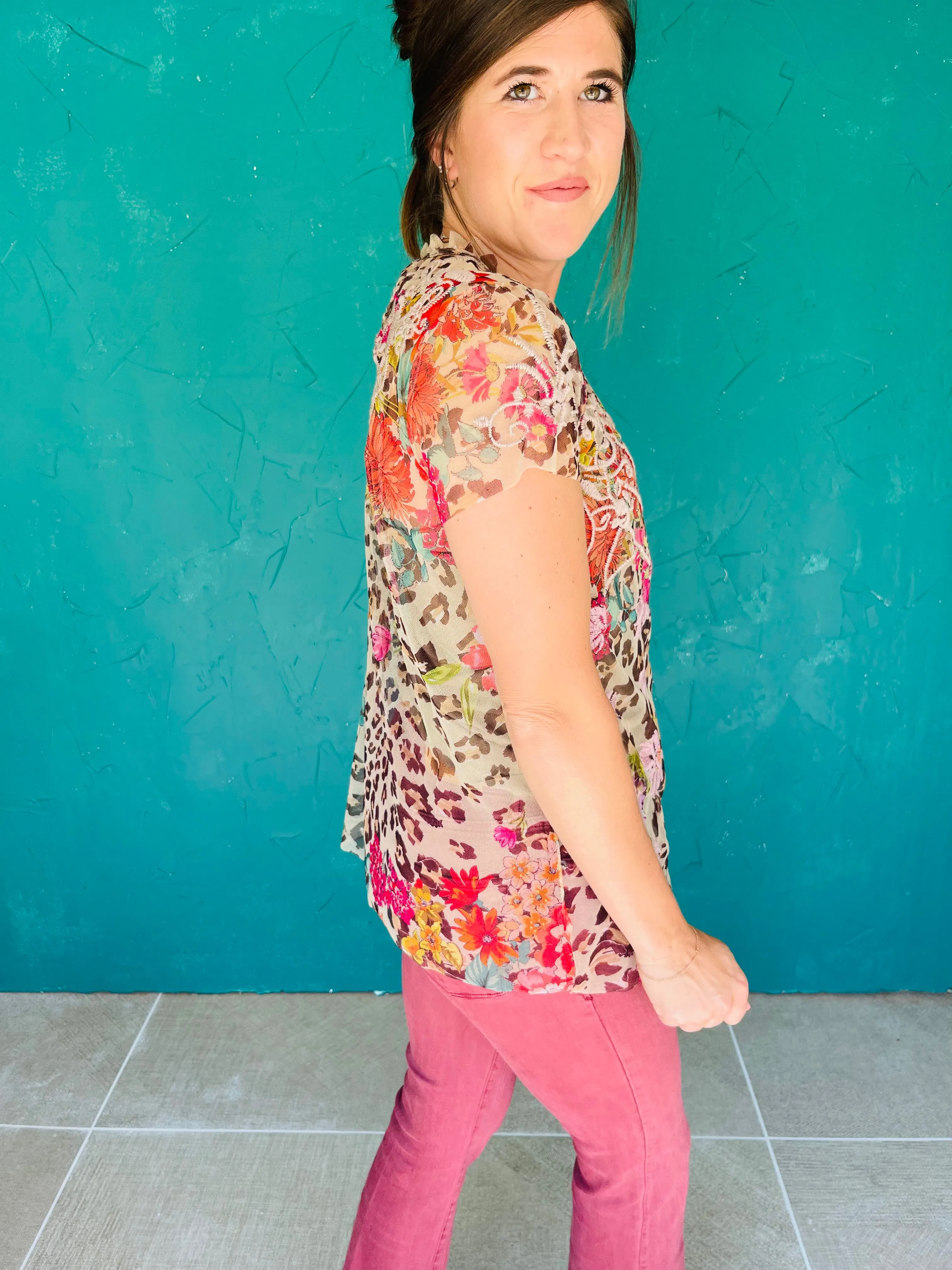 Mazzy Ruffle Neck Blouse