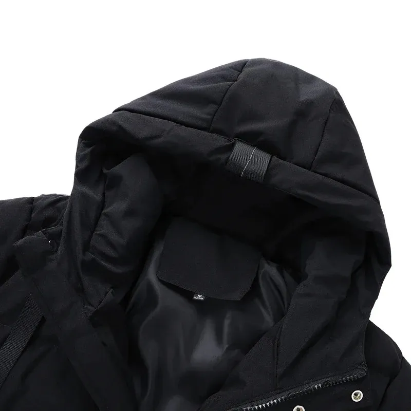 Men's Casual Long Puffer Jacket with Hood in Solid Colour | Ideal for Autumn/Winter
