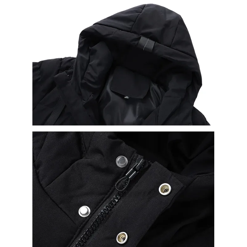 Men's Casual Long Puffer Jacket with Hood in Solid Colour | Ideal for Autumn/Winter
