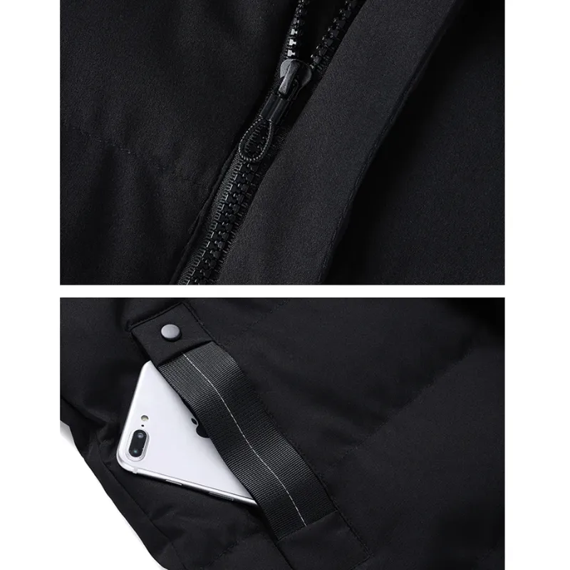 Men's Casual Long Puffer Jacket with Hood in Solid Colour | Ideal for Autumn/Winter