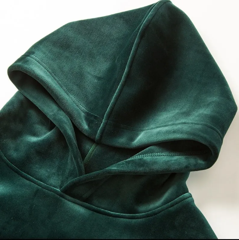 Men's Premium Silky Velour Oversized Chest Pocket Hoodie