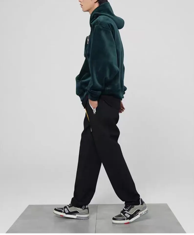 Men's Premium Silky Velour Oversized Chest Pocket Hoodie