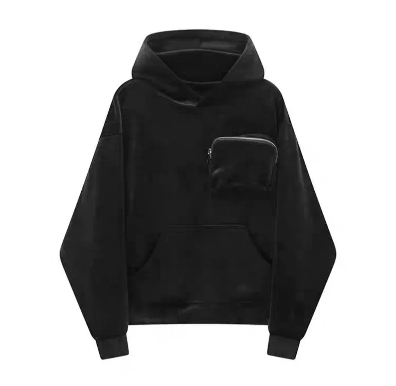 Men's Premium Silky Velour Oversized Chest Pocket Hoodie