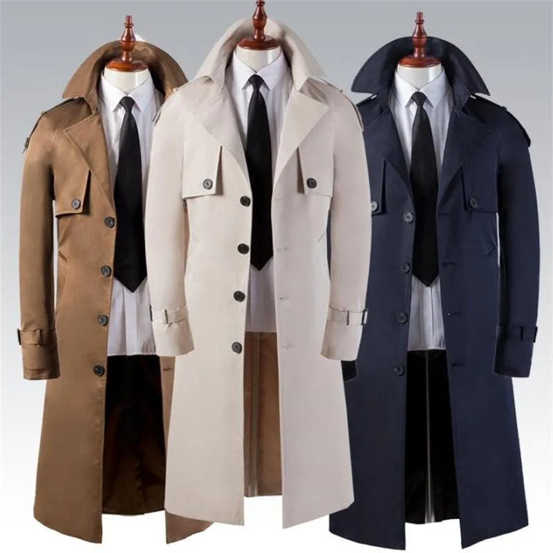 Men's Trench Coat Super Long Over