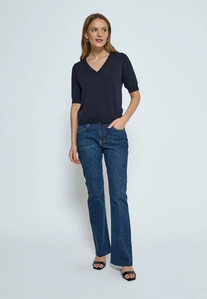 MSMilla Knit T-Shirt - Black Iris Solid