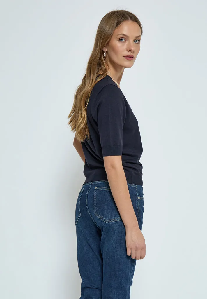 MSMilla Knit T-Shirt - Black Iris Solid