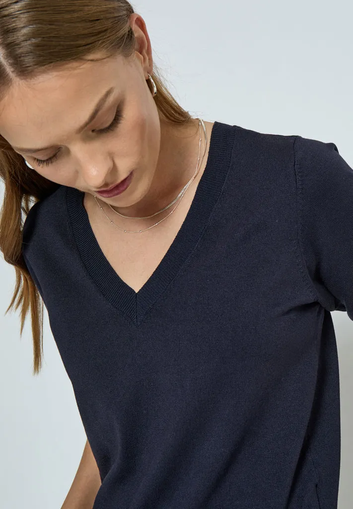 MSMilla Knit T-Shirt - Black Iris Solid