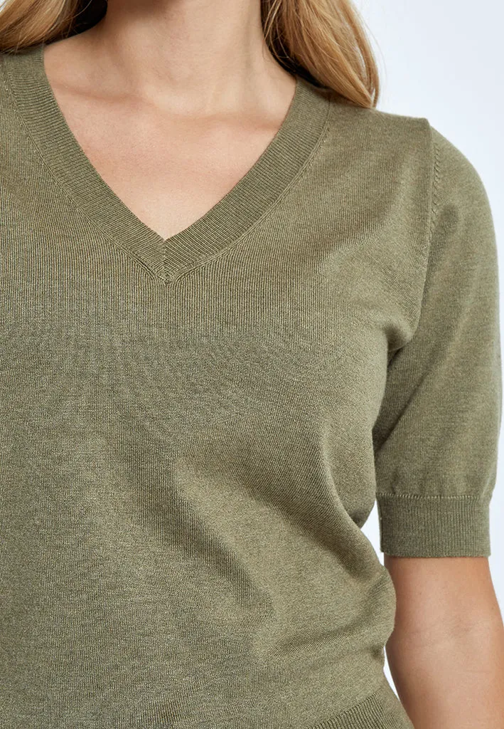 MSMilla Knit T-Shirt - Gothic Olive Melange