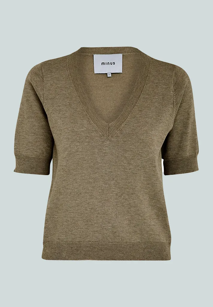 MSMilla Knit T-Shirt - Gothic Olive Melange