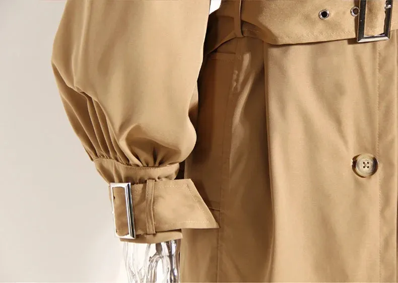 Octavia Ruffle Applique Trench Coats