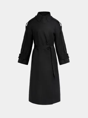 One Button Belted Trench Coat