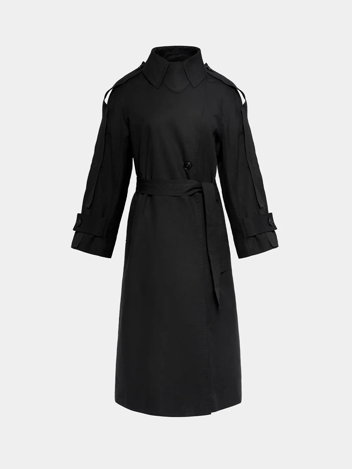 One Button Belted Trench Coat