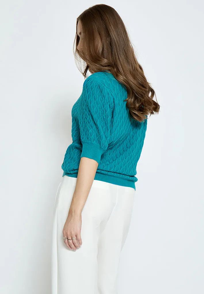 PCRosalia Knit T-Shirt - Biscay Bay