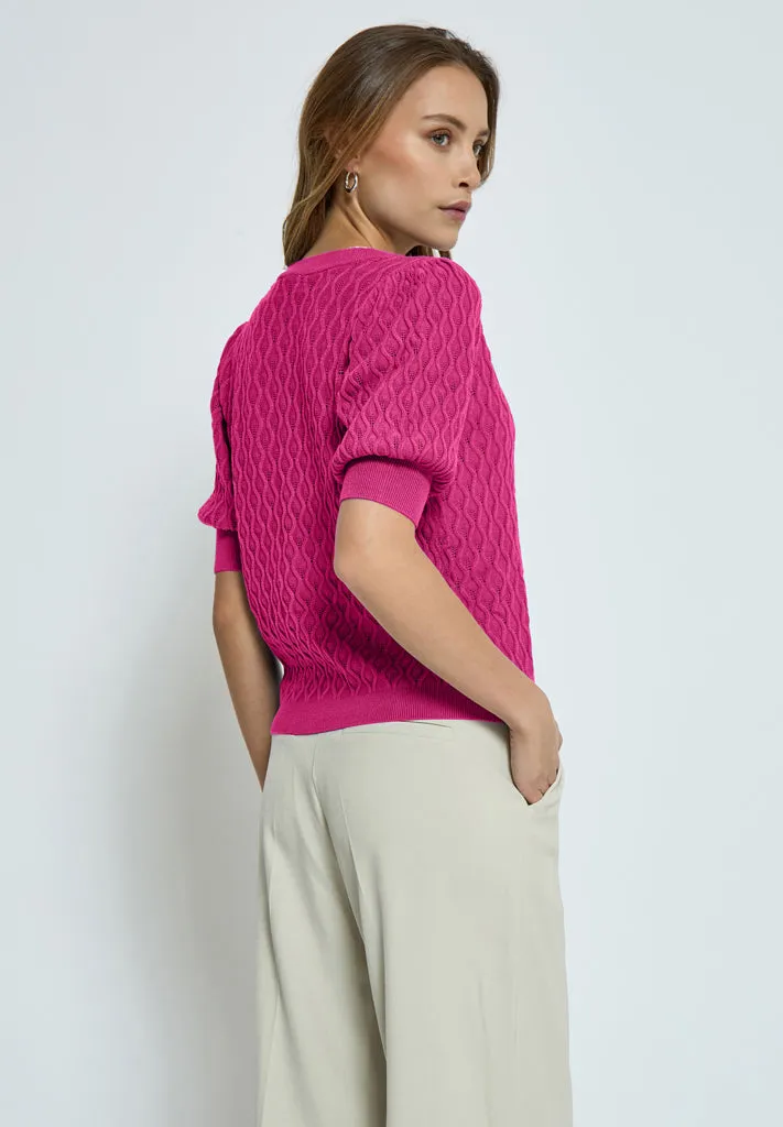 PCRosalia Knit T-Shirt - Magenta Pink