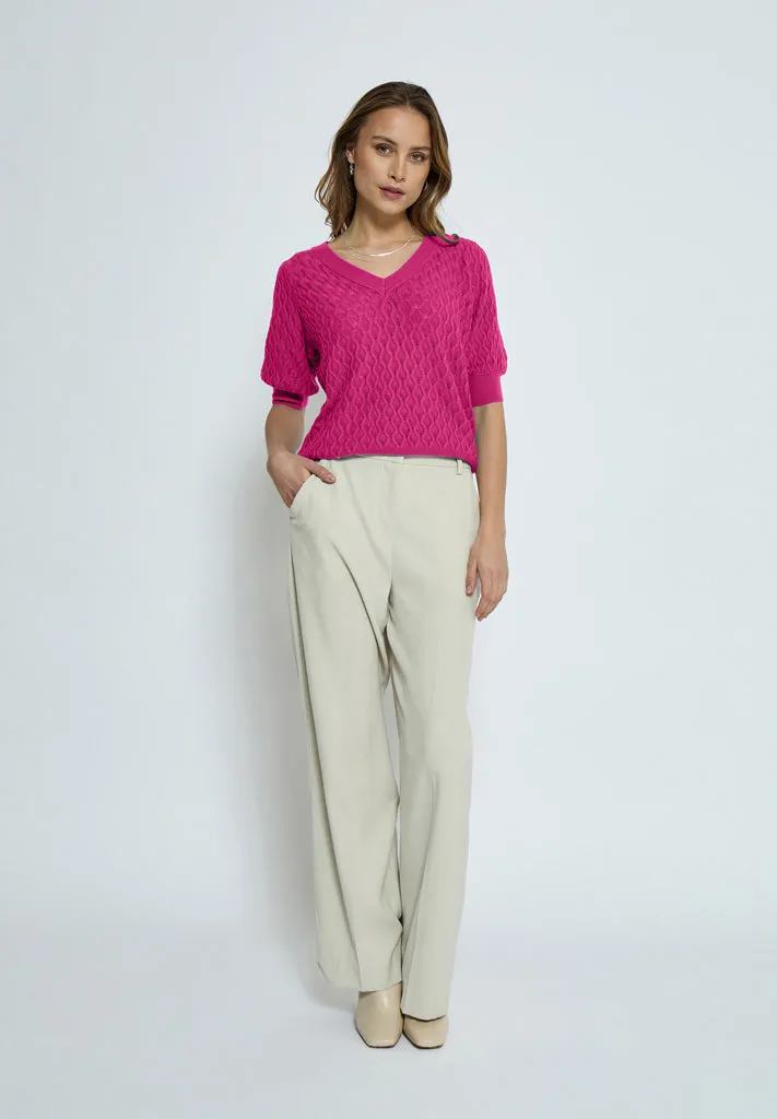PCRosalia Knit T-Shirt - Magenta Pink