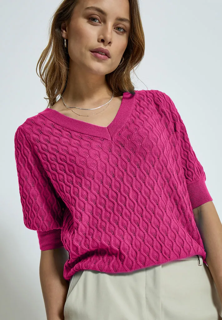 PCRosalia Knit T-Shirt - Magenta Pink