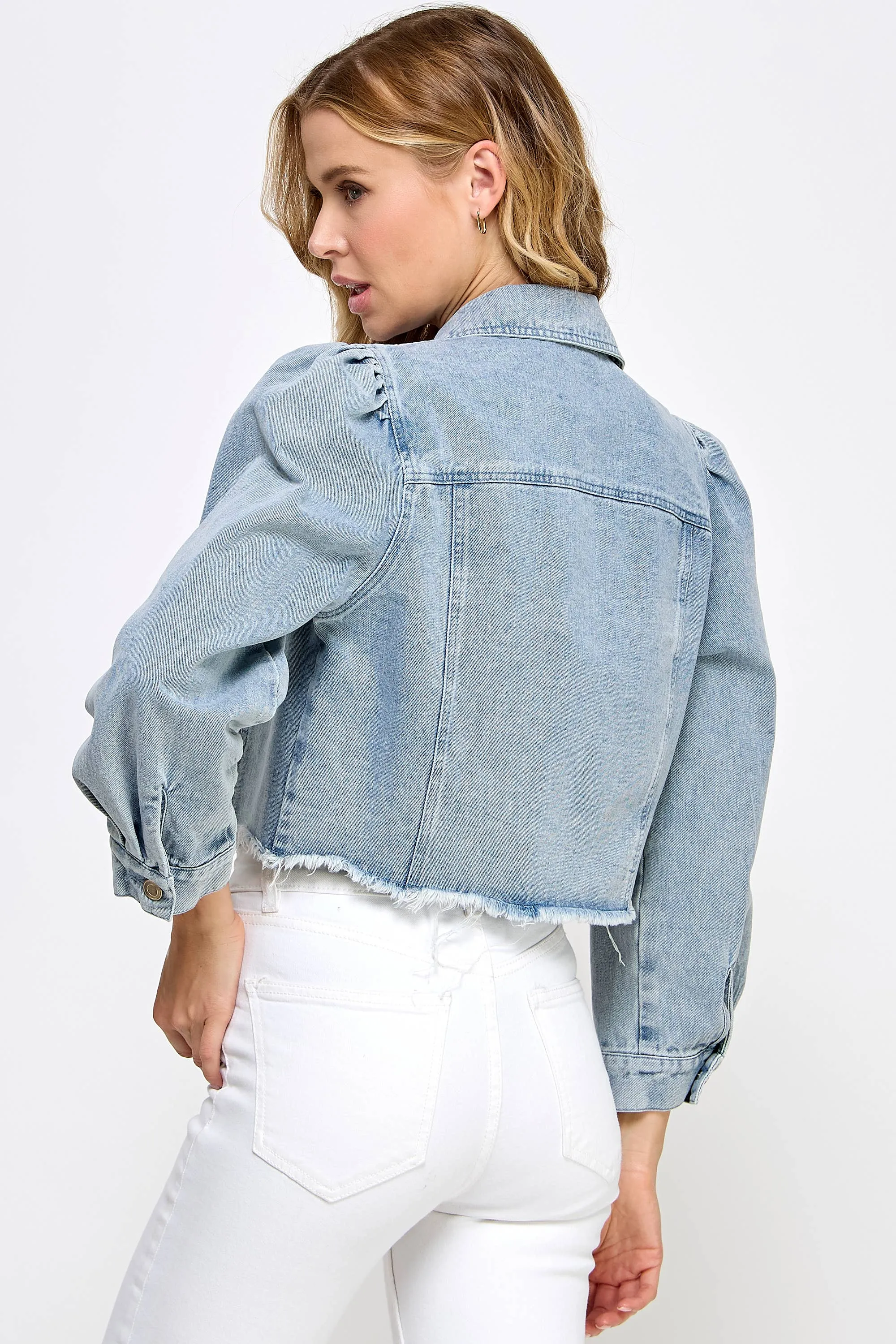 Puff Sleeve Denim Jacket