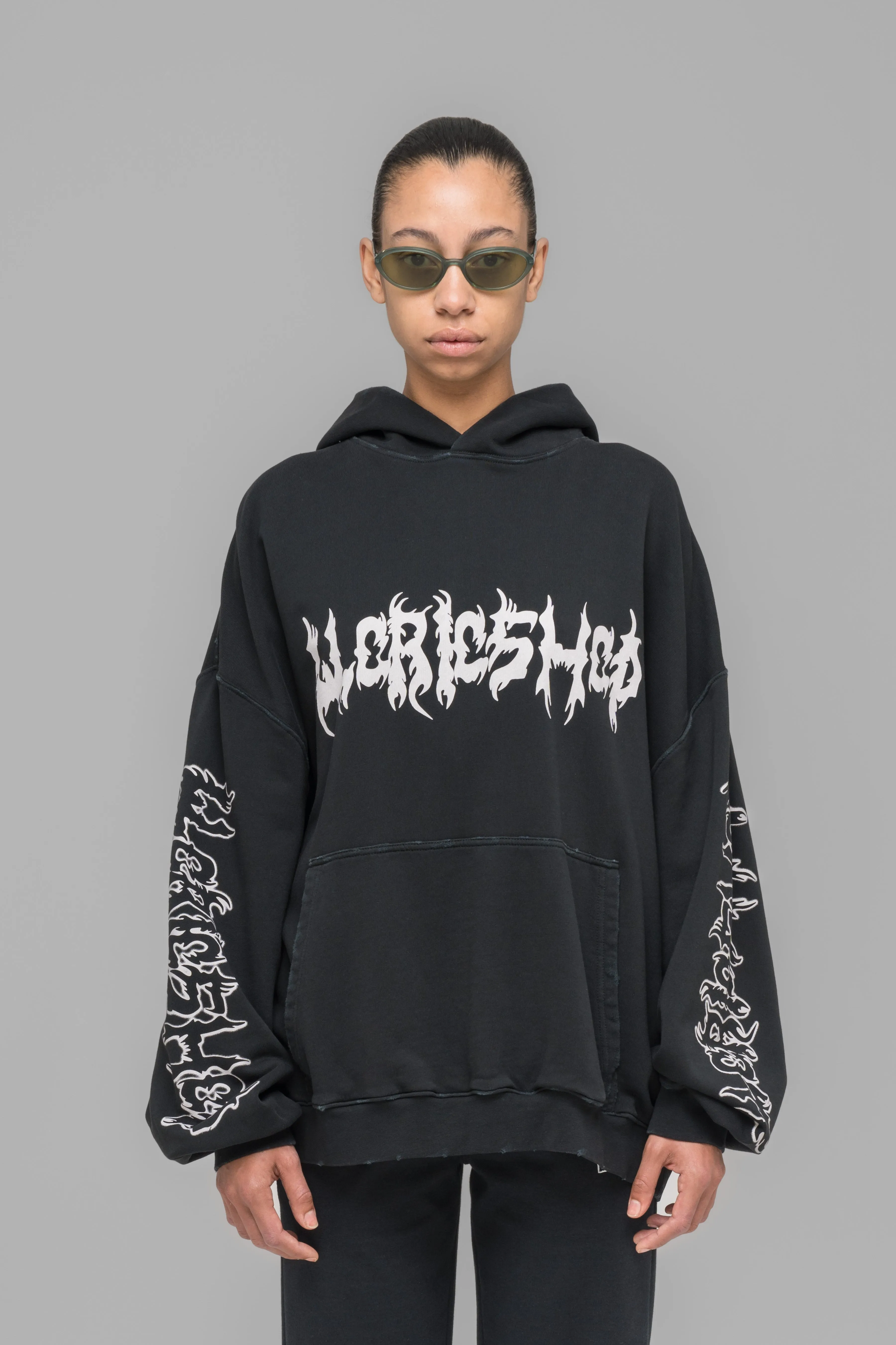 "FAITHLESS" OVERSIZED HOODIE BLACK
