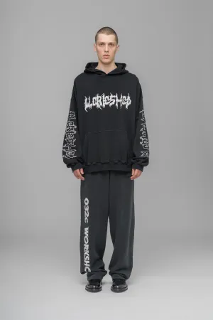 "FAITHLESS" OVERSIZED HOODIE BLACK