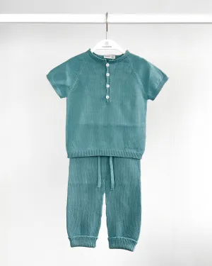 "Herbie" Teal Knitted Tracksuit