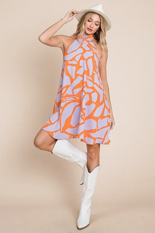 Resort style halter neck short sundress PLUS SIZE - Online exclusive
