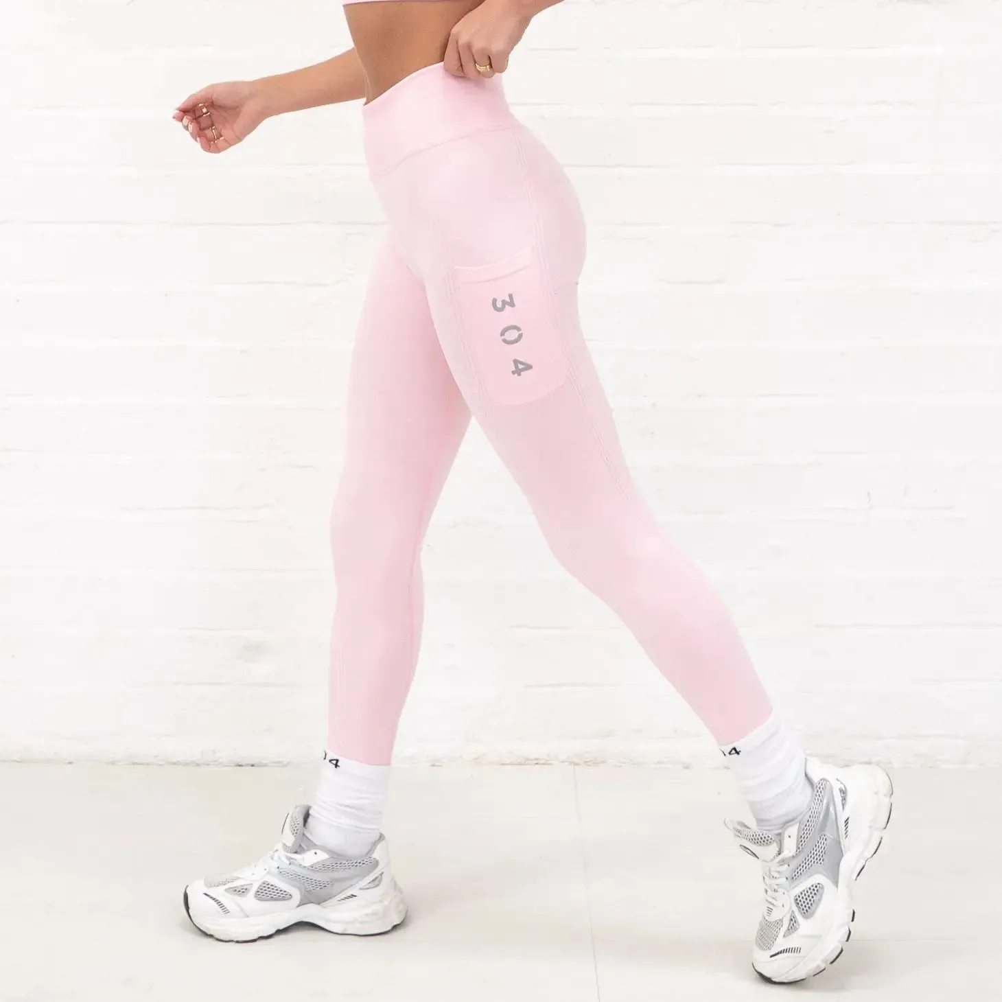 Ribbed Active Athletic Legging Pink