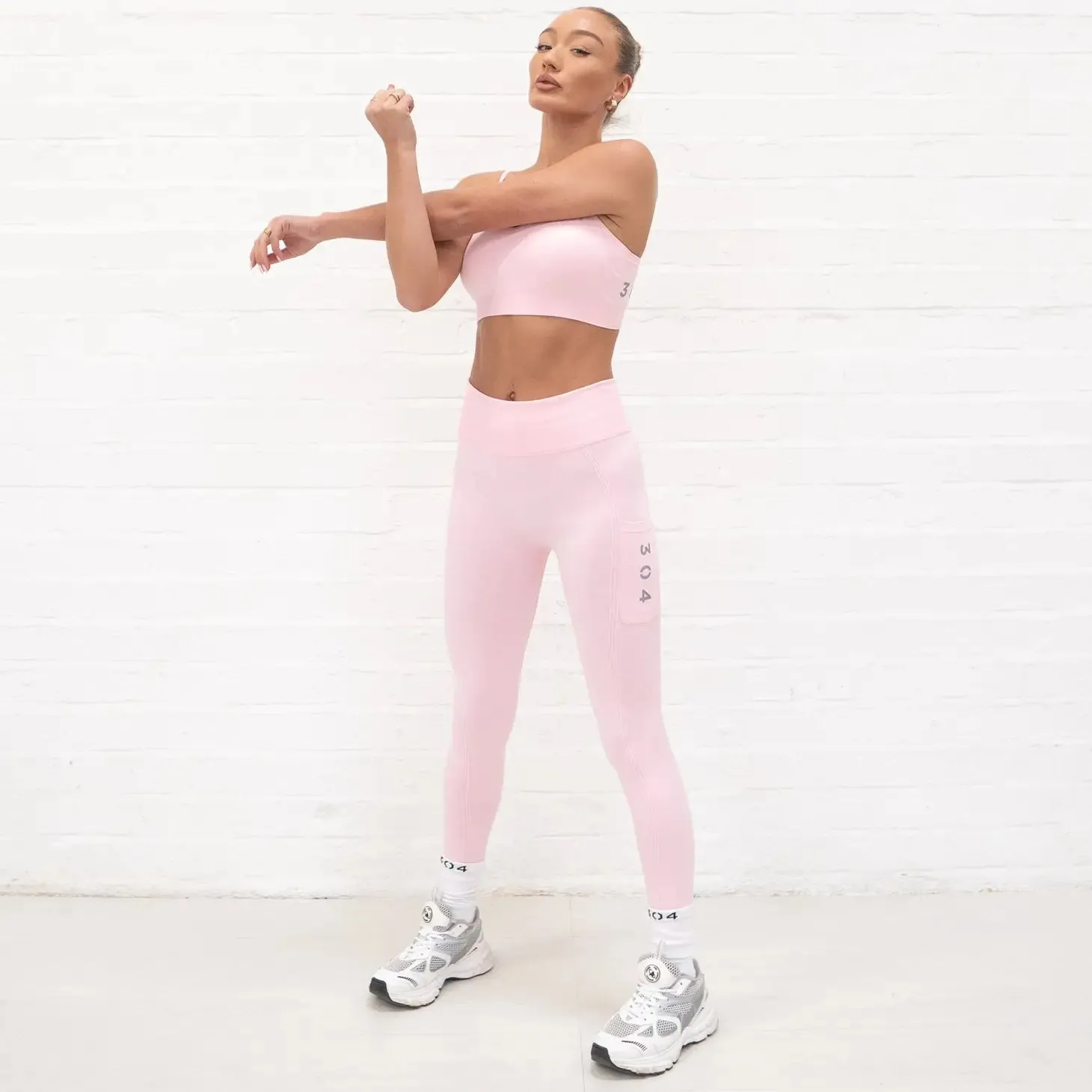 Ribbed Active Athletic Legging Pink