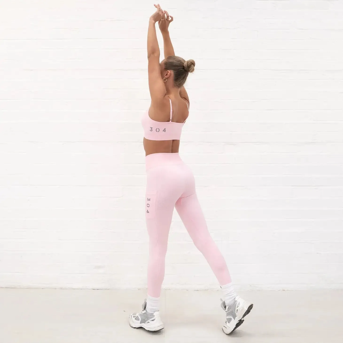 Ribbed Active Athletic Legging Pink
