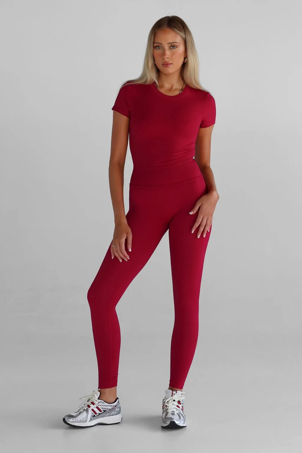 SCULPT Full Length Leggings - Cherry