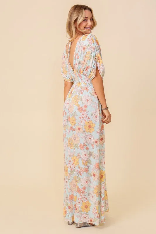 TIMING Floral Print Brunch Spring Summer Maxi Sundress
