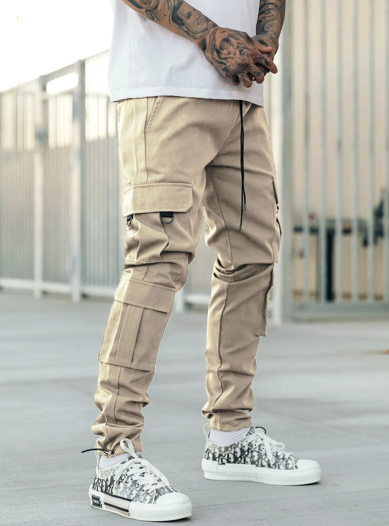 Utility Cargo Pants V10 in Beige