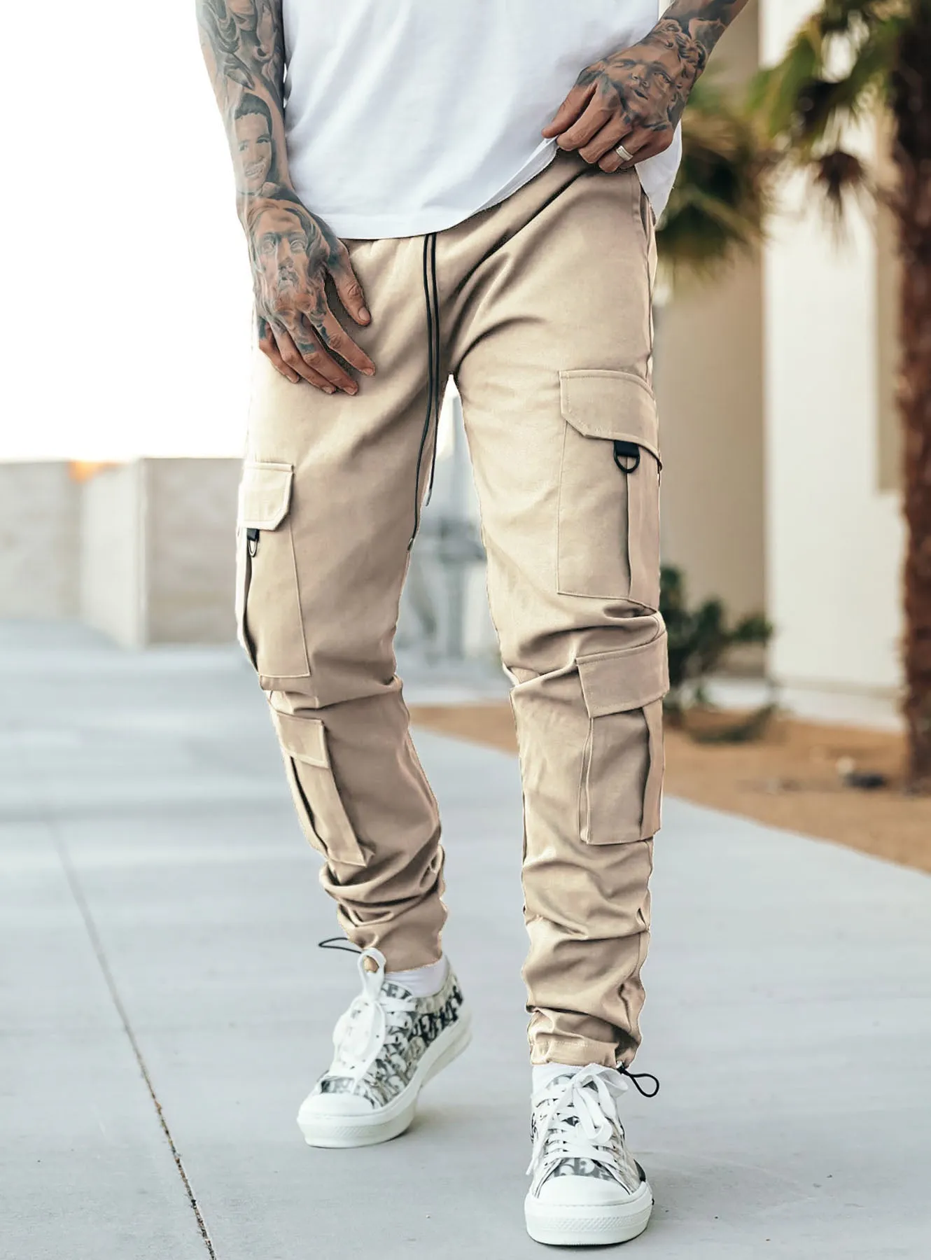 Utility Cargo Pants V10 in Beige