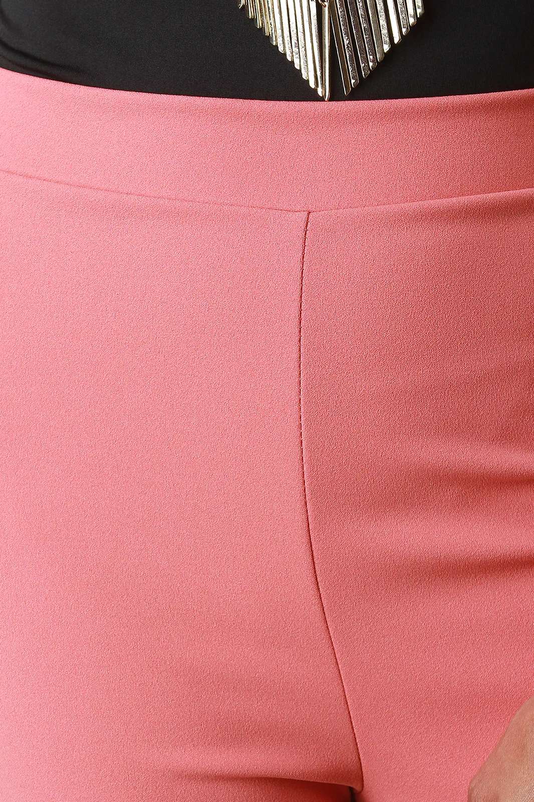 Zipper Back Wide Leg Pants